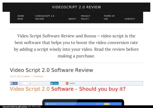 Video Script 2.0 Software Review