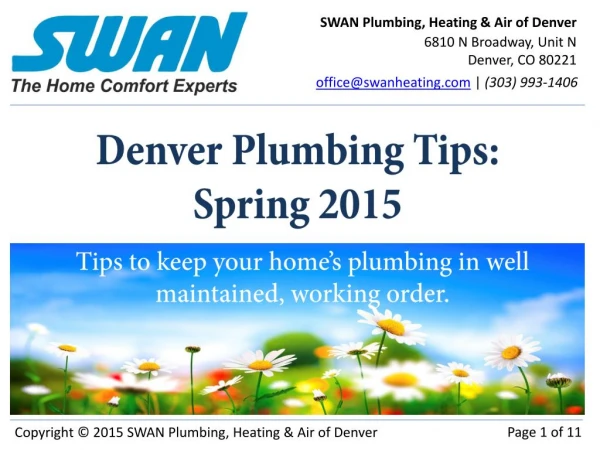 Spring Plumbing Tips in Denver, CO