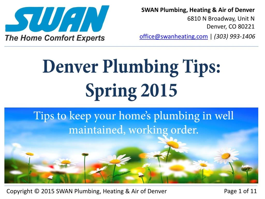 denver plumbing tips spring 2015