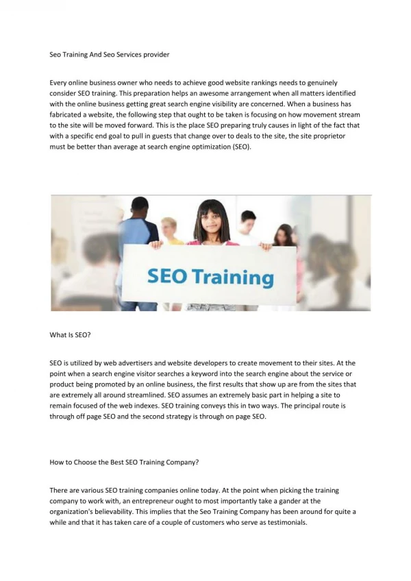 SEO Training Surat