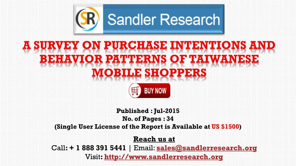 a survey on purchase intentions and behavior patterns of taiwanese mobile shoppers