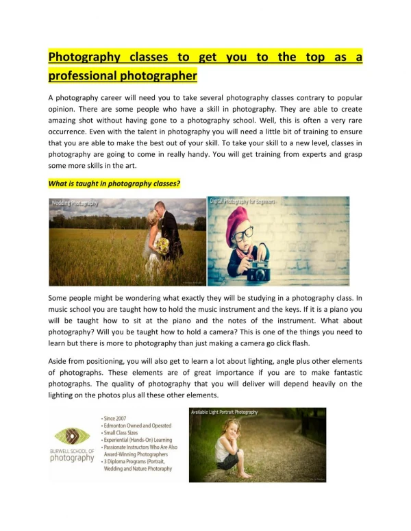 Photography Programs