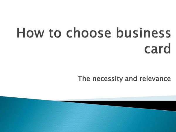 how to choose business card