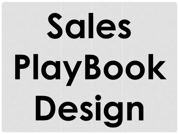 Sales PlayBook Design