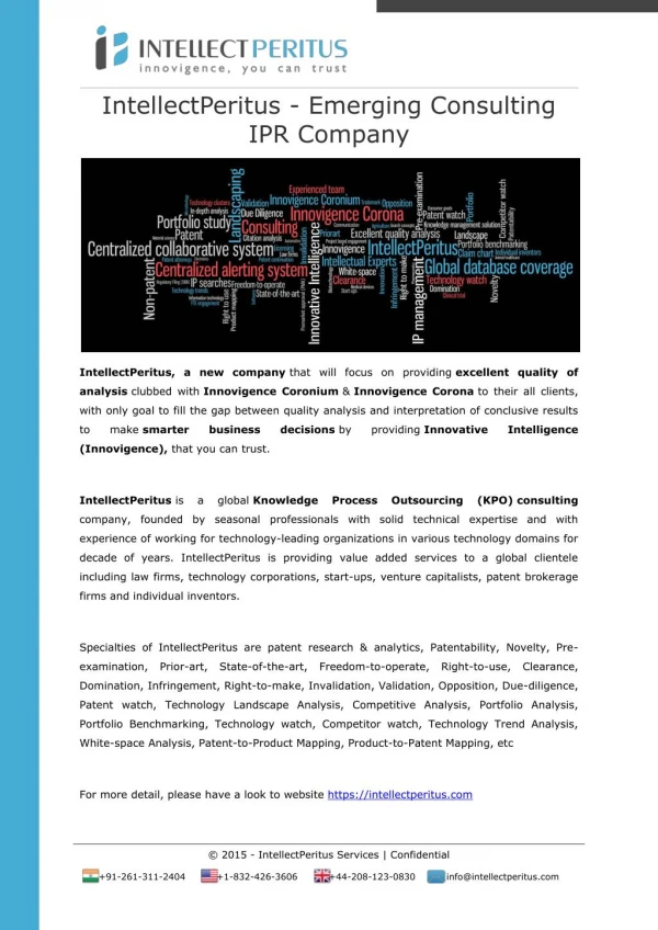 IntellectPeritus - Emerging Consulting IPR Company