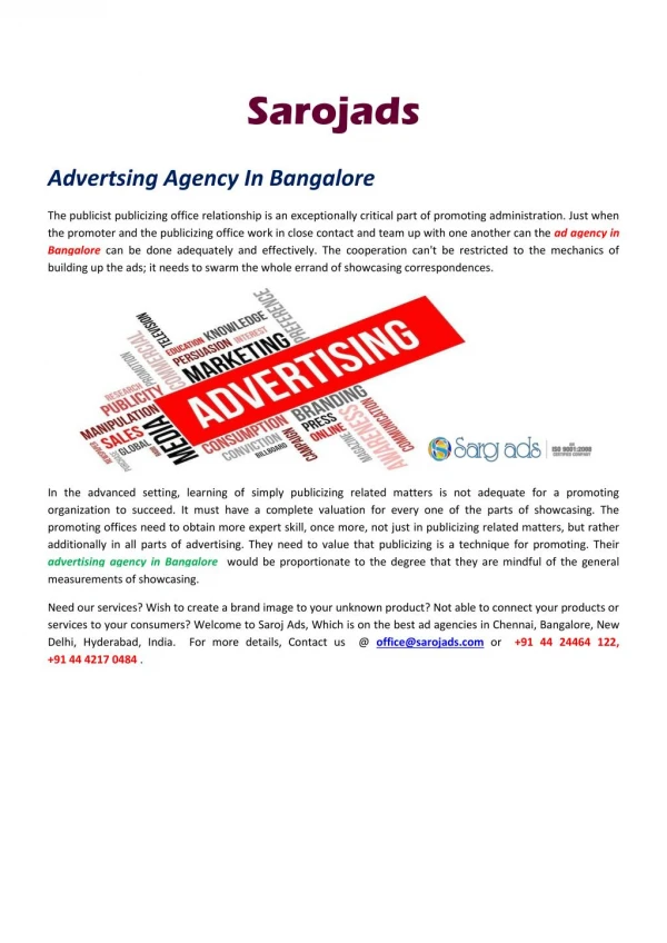 ad agency in Hyderabad.