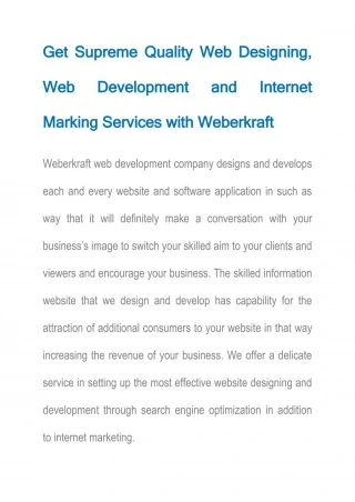 Weberkraft Website Development Company Ludhiana, Industrial Training - slide 1