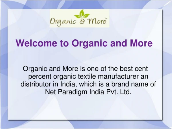 organic cotton manufacturer