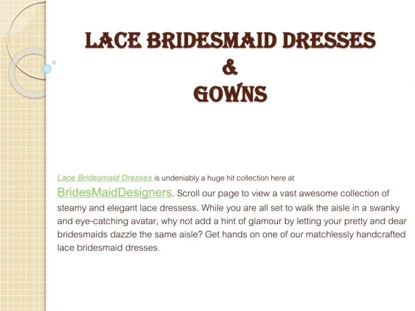 short lace bridesmaid dresses