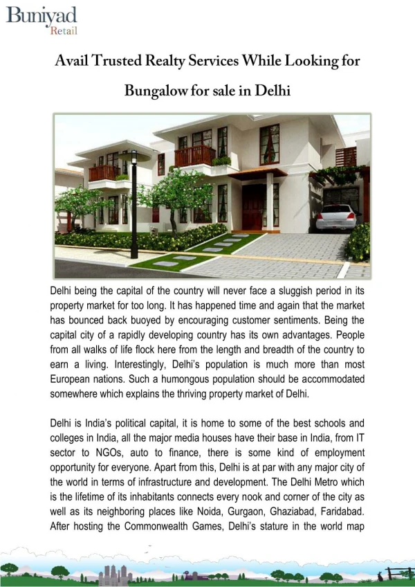 Villas for sale in Delhi