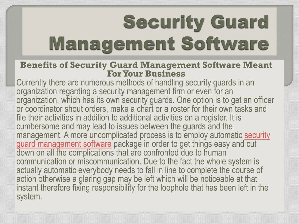 security guard management software