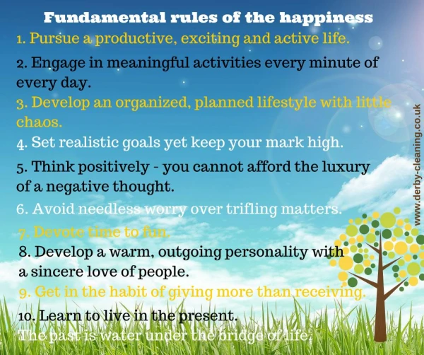 Fundamental rules of the happiness