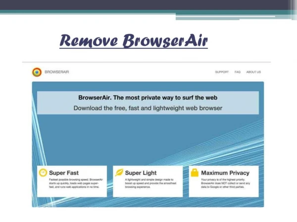 Solution to uninstall BrowserAir