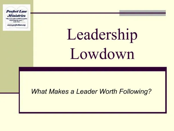 Leadership Lowdown