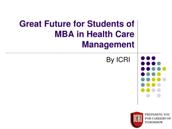 MBA for Pharmacy Graduates, MBA in Health care Management