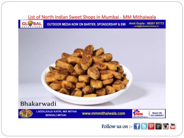List of North Indian Sweet Shops in Mumbai - MM Mithaiwala