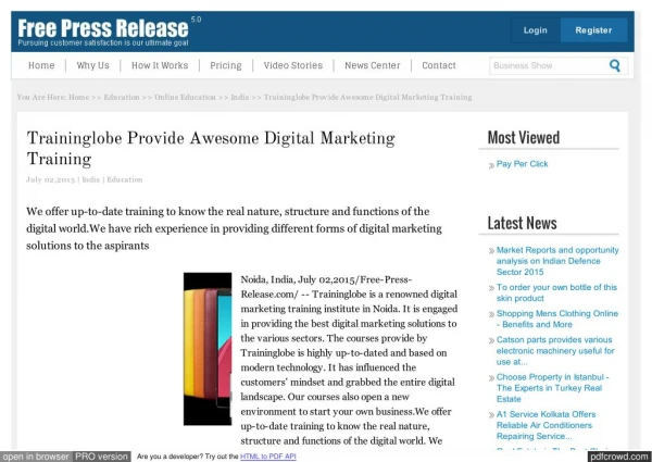 Traininglobe Provide Awesome Digital Marketing Training