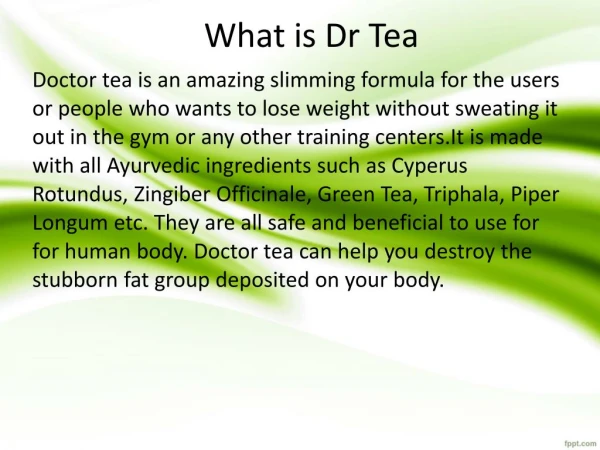 Dr Tea- Ayurvedic Tea for Weight Reduction