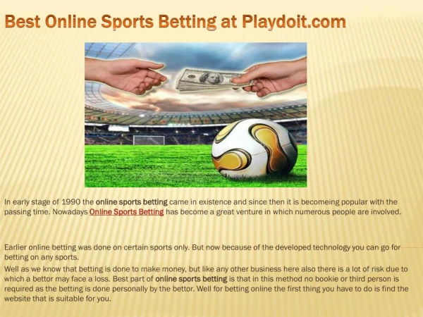 Best Online Sports Betting at Playdoit.com