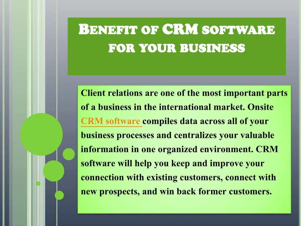 benefit of crm software for your business