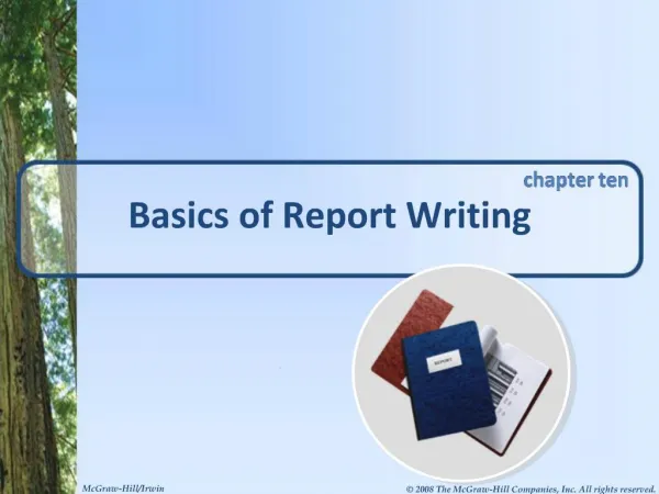 Basics of Report Writing