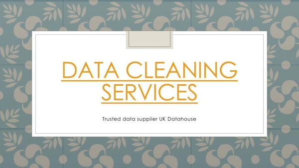 Data cleaning services