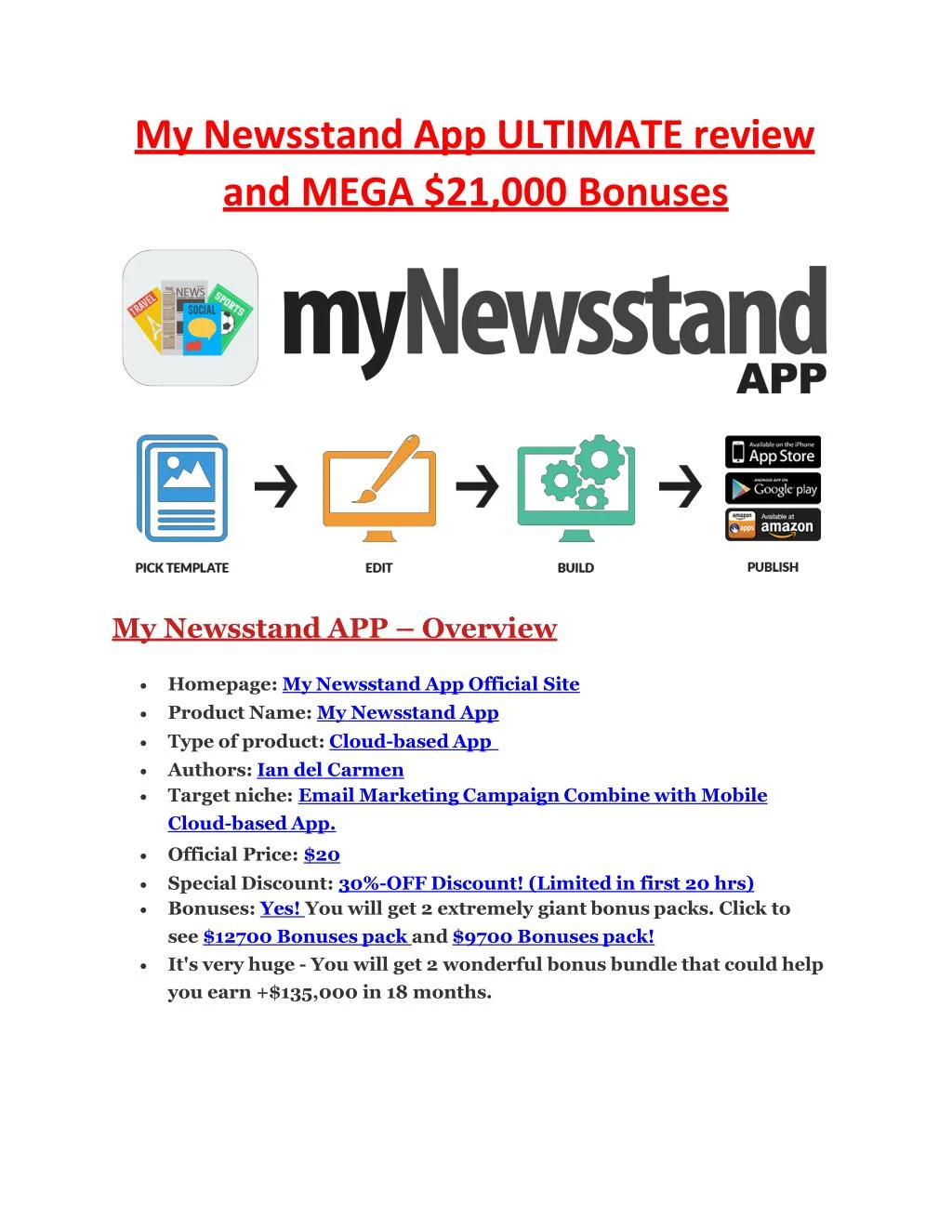 m y newss tand ap p ultim a t e review and me g a 21 000 bonuses