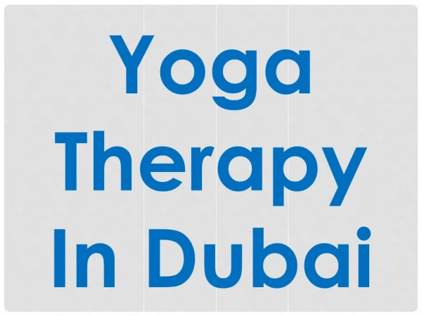 Yoga Therapy In Dubai