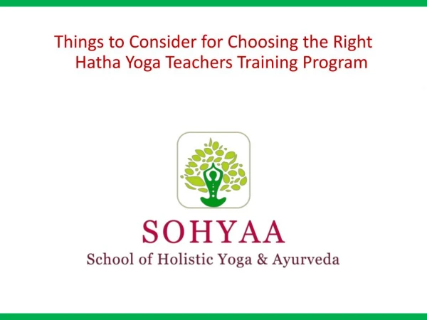 Hatha Yoga Teachers Training Program