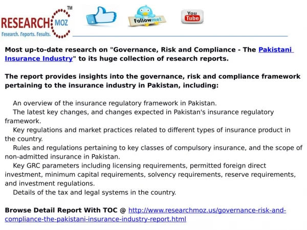 Governance, Risk and Compliance - The Pakistani Insurance Industry