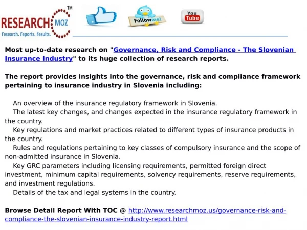 Governance, Risk and Compliance - The Slovenian Insurance Industry