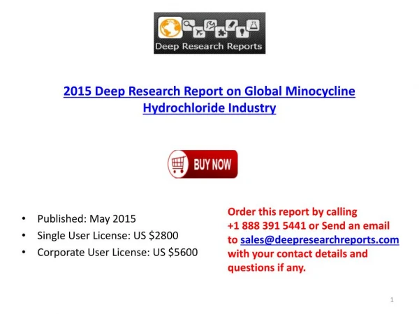 Global Minocycline Hydrochloride 2015 Deep Market Research Report