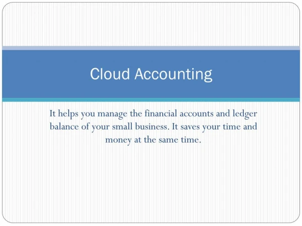 Save time and money through cloud accounting