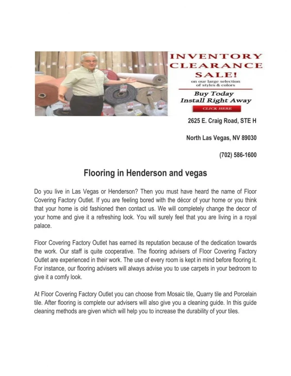 Flooring in Henderson and Vegas
