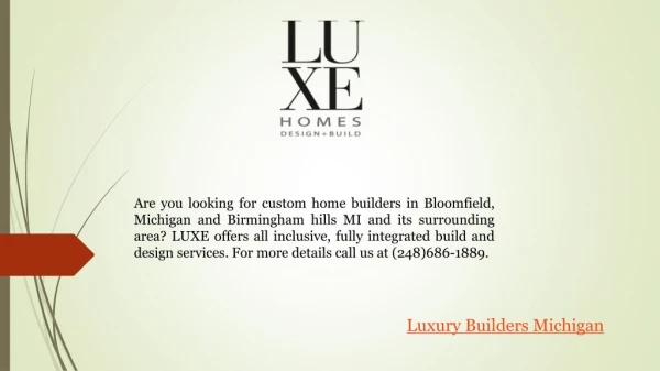 Luxury Custom Home Builders In Michigan