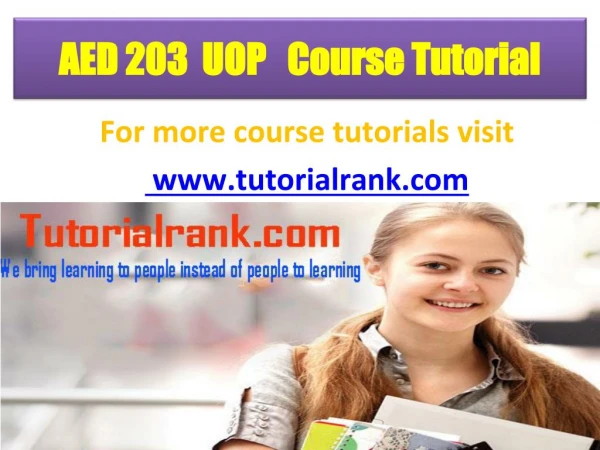 AED 203 UOP Course Tutorial/TutotorialRank