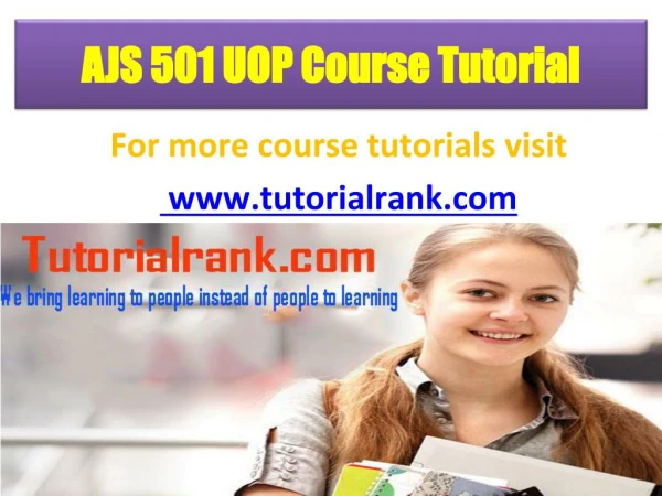 AJS 501 UOP Course Tutorial/TutotorialRank
