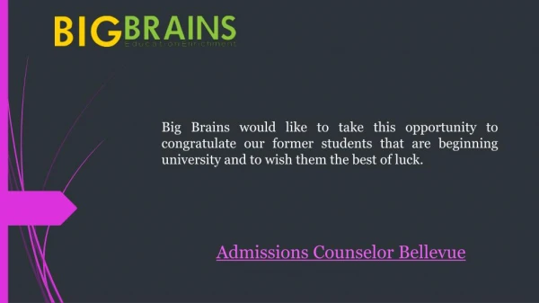 Find Your Admission Counselor job in Bellevue