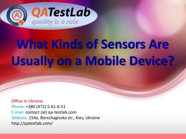 What Kinds of Sensors Are Usually on a Mobile Device?