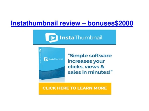 InstaThumbnail review and Bonus over $2000