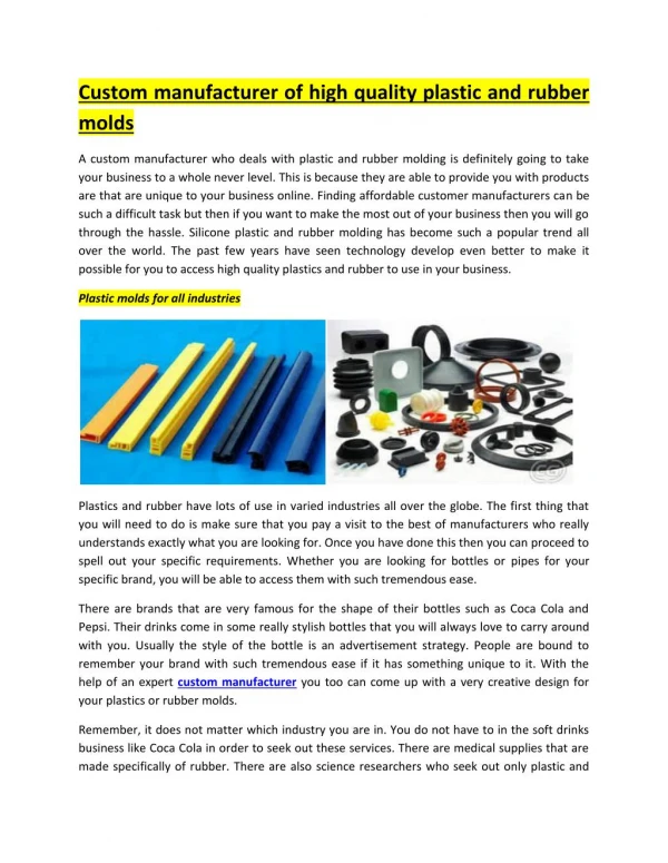 Custom rubber products