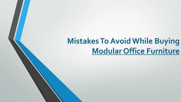 Mistakes To Avoid While Buying Modular Office Furniture