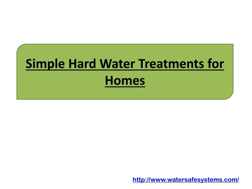 simple hard water treatments for homes