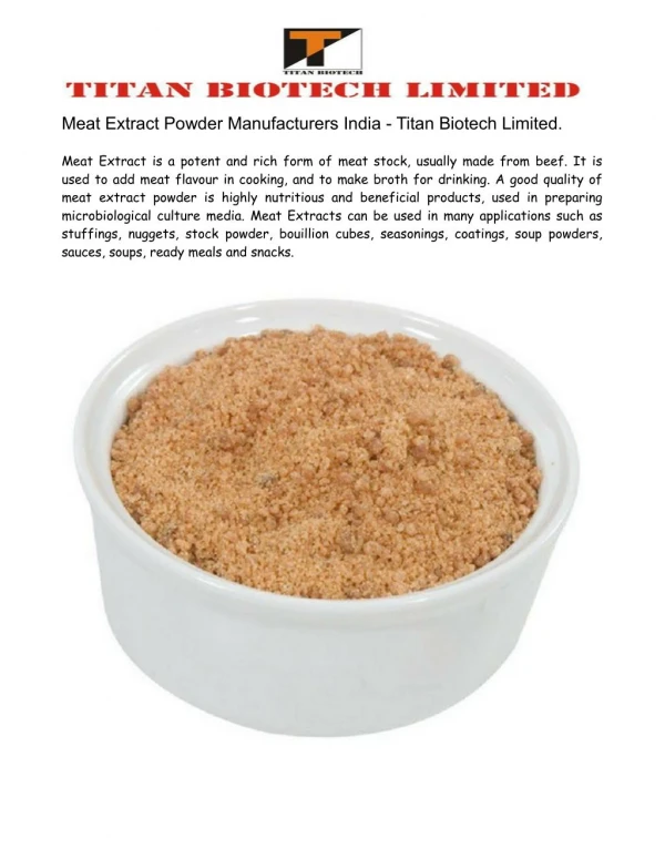 Meat Extract Powder Manufacturers India