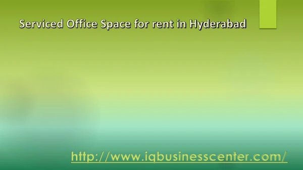 Serviced office space for rent in hyderabad
