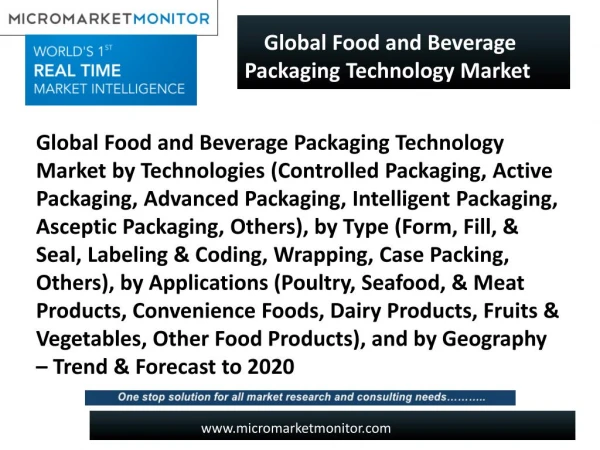 Global Food and Beverage Packaging Technology Market