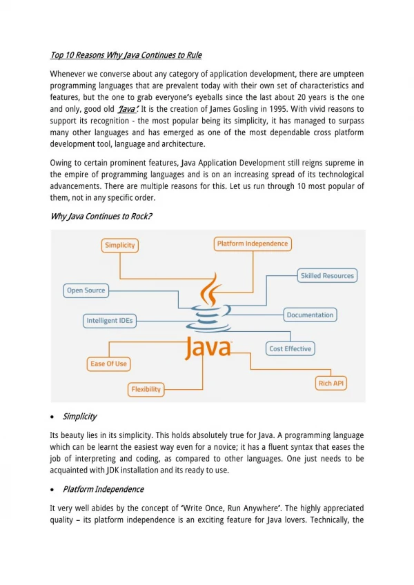 Top 10 Reasons Why Java Continues to Rule
