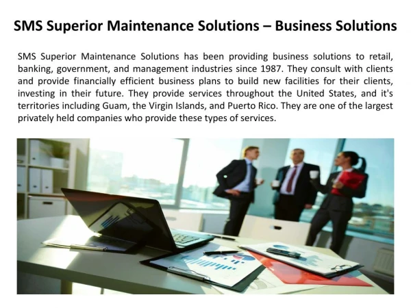 SMS Superior Maintenance Solutions – Business Solutions