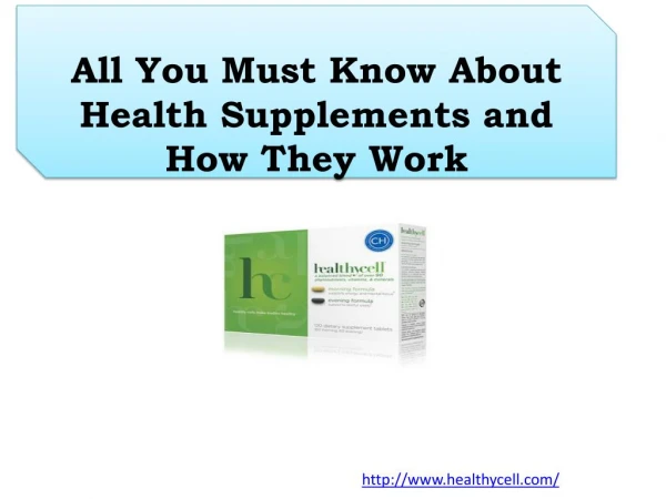 All You Must Know About Health Supplements and How They Work