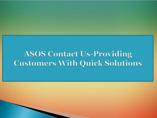 ASOS Contact Us-Providing Customers With Quick Solutions